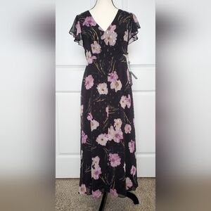 Adrianna Papell Women's Floral Print Metallic Jumpsuit